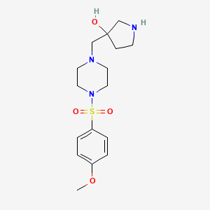 molecular formula C16H25N3O4S B5594568 3-({4-[(4-methoxyphenyl)sulfonyl]-1-piperazinyl}methyl)-3-pyrrolidinol dihydrochloride 