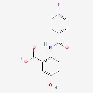 molecular formula C14H10FNO4 B5594590 2-[(4-氟苯甲酰基)氨基]-5-羟基苯甲酸 