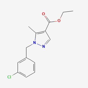 molecular formula C14H15ClN2O2 B5594597 ethyl 1-(3-chlorobenzyl)-5-methyl-1H-pyrazole-4-carboxylate 