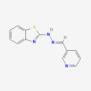 molecular formula C13H10N4S B5594598 nicotinaldehyde 1,3-benzothiazol-2-ylhydrazone CAS No. 63190-61-4