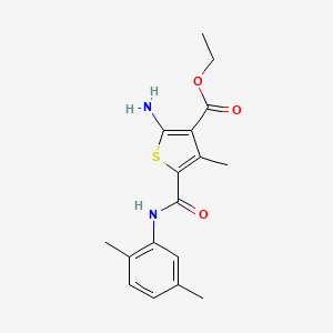 molecular formula C17H20N2O3S B5594625 ethyl 2-amino-5-{[(2,5-dimethylphenyl)amino]carbonyl}-4-methyl-3-thiophenecarboxylate 