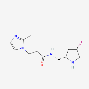 molecular formula C13H21FN4O B5594633 3-(2-ethyl-1H-imidazol-1-yl)-N-{[(2S,4S)-4-fluoro-2-pyrrolidinyl]methyl}propanamide dihydrochloride 