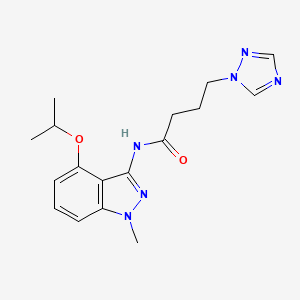 molecular formula C17H22N6O2 B5594683 N-(4-isopropoxy-1-methyl-1H-indazol-3-yl)-4-(1H-1,2,4-triazol-1-yl)butanamide 