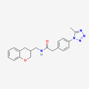 molecular formula C20H21N5O2 B5594691 N-(3,4-dihydro-2H-chromen-3-ylmethyl)-2-[4-(5-methyl-1H-tetrazol-1-yl)phenyl]acetamide 