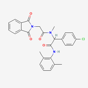 molecular formula C27H24ClN3O4 B5594711 2-(4-氯苯基)-N-(2,6-二甲苯基)-2-[[(1,3-二氧代-1,3-二氢-2H-异吲哚-2-基)乙酰](甲基)氨基]乙酰胺 