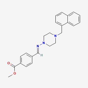 molecular formula C24H25N3O2 B5594716 methyl 4-({[4-(1-naphthylmethyl)-1-piperazinyl]imino}methyl)benzoate 