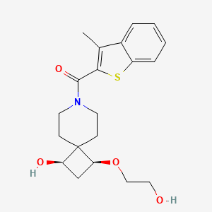 molecular formula C20H25NO4S B5594719 (1R*,3S*)-3-(2-hydroxyethoxy)-7-[(3-methyl-1-benzothien-2-yl)carbonyl]-7-azaspiro[3.5]nonan-1-ol 