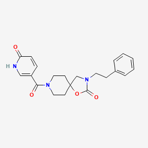 molecular formula C21H23N3O4 B5594749 8-[(6-oxo-1,6-dihydropyridin-3-yl)carbonyl]-3-(2-phenylethyl)-1-oxa-3,8-diazaspiro[4.5]decan-2-one 