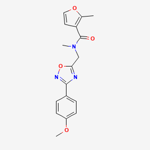 molecular formula C17H17N3O4 B5594762 N-{[3-(4-methoxyphenyl)-1,2,4-oxadiazol-5-yl]methyl}-N,2-dimethyl-3-furamide 