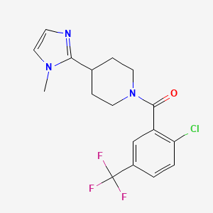 molecular formula C17H17ClF3N3O B5594797 1-[2-chloro-5-(trifluoromethyl)benzoyl]-4-(1-methyl-1H-imidazol-2-yl)piperidine 