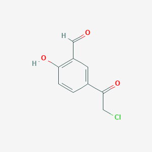 molecular formula C9H7ClO3 B055948 5-(Chloroacetyl)-2-hydroxybenzaldehyde CAS No. 115787-51-4