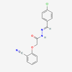 molecular formula C16H12ClN3O2 B5594805 N'-(4-chlorobenzylidene)-2-(2-cyanophenoxy)acetohydrazide 