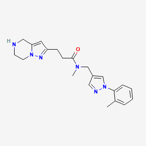 N-methyl-N-{[1-(2-methylphenyl)-1H-pyrazol-4-yl]methyl}-3-(4,5,6,7-tetrahydropyrazolo[1,5-a]pyrazin-2-yl)propanamide hydrochloride