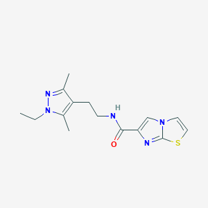 molecular formula C15H19N5OS B5594820 N-[2-(1-ethyl-3,5-dimethyl-1H-pyrazol-4-yl)ethyl]imidazo[2,1-b][1,3]thiazole-6-carboxamide 