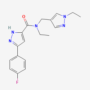 N-ethyl-N-[(1-ethyl-1H-pyrazol-4-yl)methyl]-3-(4-fluorophenyl)-1H-pyrazole-5-carboxamide