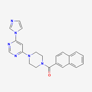 molecular formula C22H20N6O B5594830 4-(1H-imidazol-1-yl)-6-[4-(2-naphthoyl)-1-piperazinyl]pyrimidine 