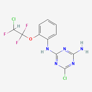 molecular formula C11H8Cl2F3N5O B5594857 6-chloro-N-[2-(2-chloro-1,1,2-trifluoroethoxy)phenyl]-1,3,5-triazine-2,4-diamine 