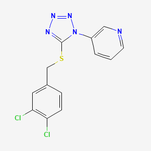 molecular formula C13H9Cl2N5S B5594859 3-{5-[(3,4-dichlorobenzyl)thio]-1H-tetrazol-1-yl}pyridine 