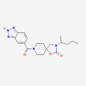 molecular formula C19H25N5O3 B5594863 8-(1H-1,2,3-苯并三唑-5-基羰基)-3-(1-甲基丁基)-1-氧杂-3,8-二氮杂螺[4.5]癸烷-2-酮 