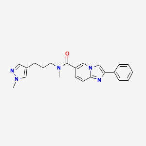 molecular formula C22H23N5O B5594872 N-methyl-N-[3-(1-methyl-1H-pyrazol-4-yl)propyl]-2-phenylimidazo[1,2-a]pyridine-6-carboxamide 