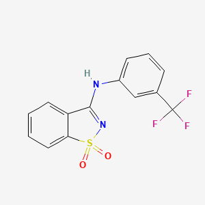 molecular formula C14H9F3N2O2S B5594891 N-[3-(trifluoromethyl)phenyl]-1,2-benzisothiazol-3-amine 1,1-dioxide 