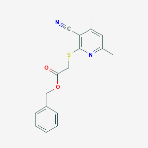 molecular formula C17H16N2O2S B5594925 benzyl [(3-cyano-4,6-dimethyl-2-pyridinyl)thio]acetate 