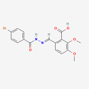 molecular formula C17H15BrN2O5 B5594940 6-[2-(4-溴苯甲酰)碳酰肼基]-2,3-二甲氧基苯甲酸 