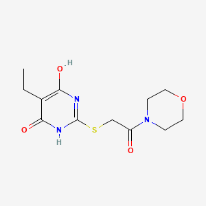 molecular formula C12H17N3O4S B5594967 5-ethyl-6-hydroxy-2-{[2-(4-morpholinyl)-2-oxoethyl]thio}-4(3H)-pyrimidinone 