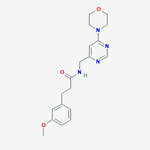 molecular formula C19H24N4O3 B5594977 3-(3-methoxyphenyl)-N-{[6-(4-morpholinyl)-4-pyrimidinyl]methyl}propanamide 