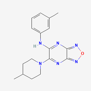 molecular formula C17H20N6O B5595024 N-(3-methylphenyl)-6-(4-methyl-1-piperidinyl)[1,2,5]oxadiazolo[3,4-b]pyrazin-5-amine 
