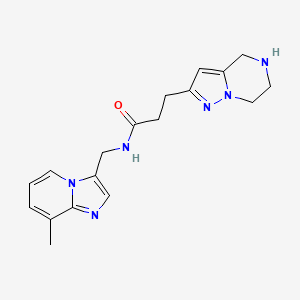 N-[(8-methylimidazo[1,2-a]pyridin-3-yl)methyl]-3-(4,5,6,7-tetrahydropyrazolo[1,5-a]pyrazin-2-yl)propanamide dihydrochloride