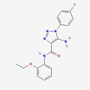 molecular formula C17H16FN5O2 B5595077 5-amino-N-(2-ethoxyphenyl)-1-(4-fluorophenyl)-1H-1,2,3-triazole-4-carboxamide 