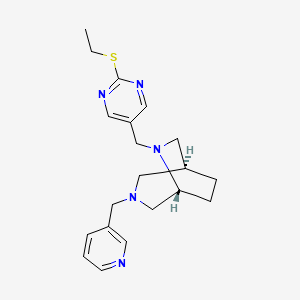 molecular formula C20H27N5S B5595106 (1S*,5R*)-6-{[2-(ethylthio)-5-pyrimidinyl]methyl}-3-(3-pyridinylmethyl)-3,6-diazabicyclo[3.2.2]nonane 