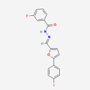 molecular formula C18H12FIN2O2 B5595112 3-fluoro-N'-{[5-(4-iodophenyl)-2-furyl]methylene}benzohydrazide 