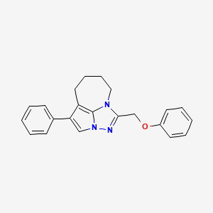 molecular formula C22H21N3O B5595117 1-(phenoxymethyl)-4-phenyl-5,6,7,8-tetrahydro-2,2a,8a-triazacyclopenta[cd]azulene 