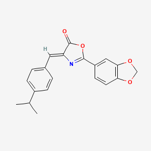 molecular formula C20H17NO4 B5595153 2-(1,3-benzodioxol-5-yl)-4-(4-isopropylbenzylidene)-1,3-oxazol-5(4H)-one 