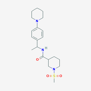molecular formula C20H31N3O3S B5595160 1-(methylsulfonyl)-N-{1-[4-(1-piperidinyl)phenyl]ethyl}-3-piperidinecarboxamide 