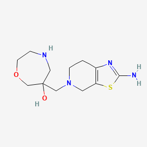 molecular formula C12H20N4O2S B5595174 6-[(2-amino-6,7-dihydro[1,3]thiazolo[5,4-c]pyridin-5(4H)-yl)methyl]-1,4-oxazepan-6-ol dihydrochloride 