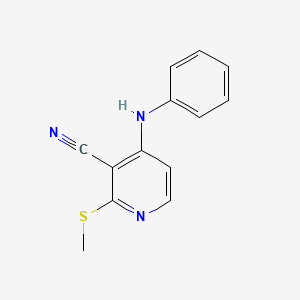 molecular formula C13H11N3S B5595215 4-苯胺基-2-(甲硫基)烟腈 