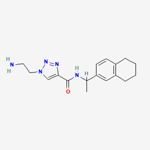 molecular formula C17H23N5O B5595218 1-(2-aminoethyl)-N-[1-(5,6,7,8-tetrahydronaphthalen-2-yl)ethyl]-1H-1,2,3-triazole-4-carboxamide 