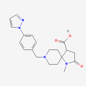 1-methyl-2-oxo-8-[4-(1H-pyrazol-1-yl)benzyl]-1,8-diazaspiro[4.5]decane-4-carboxylic acid