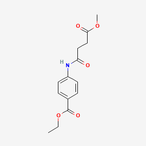 molecular formula C14H17NO5 B5595223 4-[(4-甲氧基-4-氧代丁酰)氨基]苯甲酸乙酯 