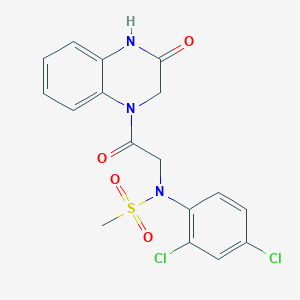 molecular formula C17H15Cl2N3O4S B5595245 N-(2,4-二氯苯基)-N-[2-氧代-2-(3-氧代-3,4-二氢-1(2H)-喹喔啉基)乙基]甲磺酰胺 