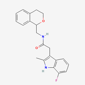 molecular formula C21H21FN2O2 B5595278 N-(3,4-dihydro-1H-isochromen-1-ylmethyl)-2-(7-fluoro-2-methyl-1H-indol-3-yl)acetamide 