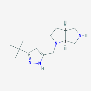 molecular formula C14H24N4 B5595297 rel-(3aS,6aS)-1-[(5-tert-butyl-1H-pyrazol-3-yl)methyl]octahydropyrrolo[3,4-b]pyrrole dihydrochloride 