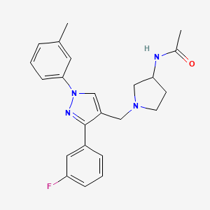 N-(1-{[3-(3-fluorophenyl)-1-(3-methylphenyl)-1H-pyrazol-4-yl]methyl}-3-pyrrolidinyl)acetamide