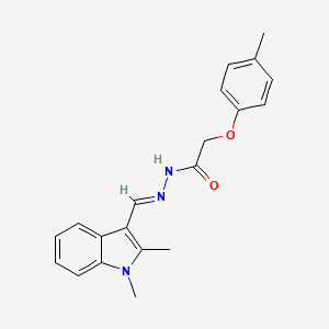 molecular formula C20H21N3O2 B5595351 N'-[(1,2-dimethyl-1H-indol-3-yl)methylene]-2-(4-methylphenoxy)acetohydrazide 
