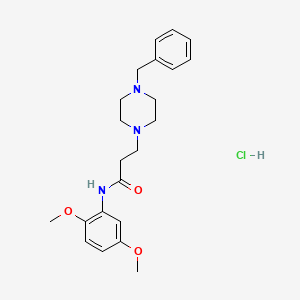 molecular formula C22H30ClN3O3 B5595371 3-(4-benzyl-1-piperazinyl)-N-(2,5-dimethoxyphenyl)propanamide hydrochloride 