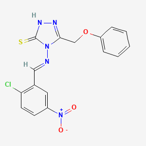 4-[(2-chloro-5-nitrobenzylidene)amino]-5-(phenoxymethyl)-4H-1,2,4-triazole-3-thiol