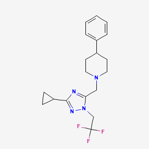 1-{[3-cyclopropyl-1-(2,2,2-trifluoroethyl)-1H-1,2,4-triazol-5-yl]methyl}-4-phenylpiperidine